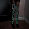 Glow In The Dark Printing Tights Heart Pattern Sexy Pantyhose Seamless Luminous Pantyhose  Girl