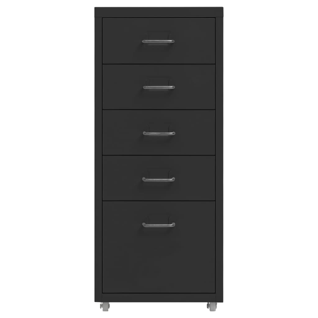 Filing Cabinet with Casters Black 28 x 41 x 69 cm Metal