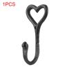 1/5PCS Home Decor Vintage Wall Mounted Cast Iron Coat Hooks Key Holder Heart Shape