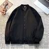 Men's Niche Street Style Retro Baseball Jacket 2024 - Solid Color, Spring/Autumn Outerwear for Couples