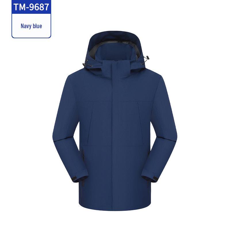 Autumn/Winter Thin Windbreaker with Detachable Hood and Custom Logo, Turn-Down Collar, Windproof Workwear Jacket