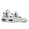 Air Jordan 4 Retro для школьников 'Military Black' (унисекс) Детские баскетбольные кроссовки Белый / Черный / Нейтрально-серый 408452 111