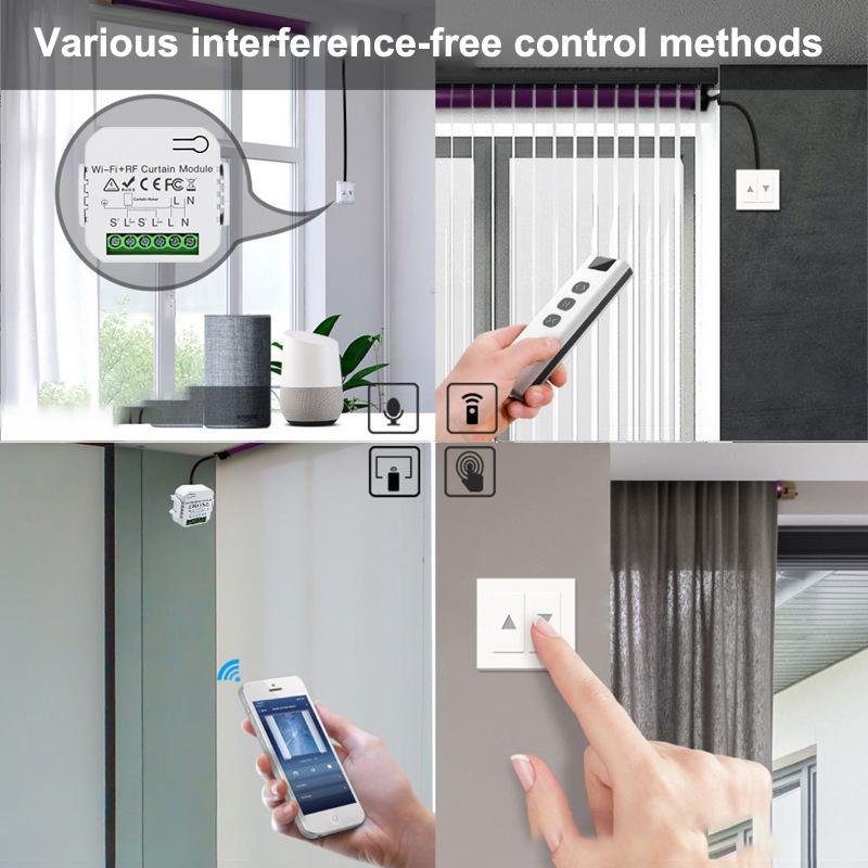 Модуль умного выключателя для штор Wi-Fi RF с дистанционным управлением, таймером и связью по сценам для умного дома