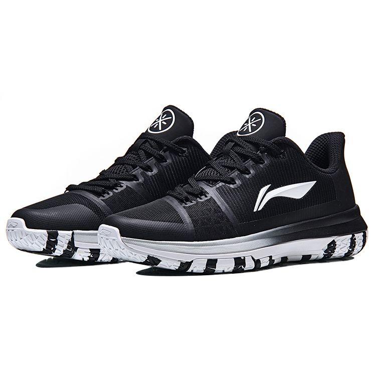 Li Ning Xiaolong Durable Low Top Basketball Shoes Unisex Sneakers Black White ABAN031-4