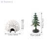Набор фигурок для рождественской елки Polar Igloo, миниатюрные фигурки Arctic, игрушечный игровой набор, мини-украшение для приюта для животных Polar Animal Shelter, декоративное украшение
