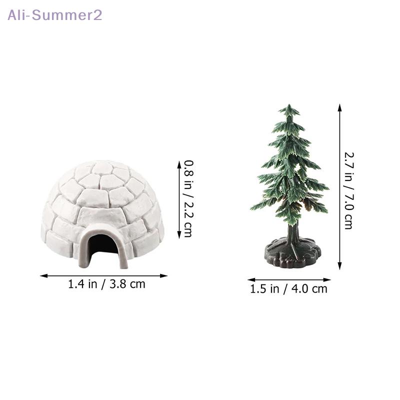 Набор фигурок для рождественской елки Polar Igloo, миниатюрные фигурки Arctic, игрушечный игровой набор, мини-украшение для приюта для животных Polar Animal Shelter, декоративное украшение
