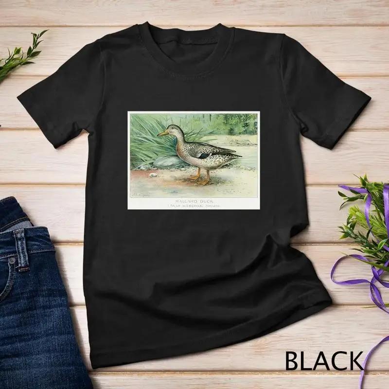 Vintage Mallard Duck Birds Illustration For Men Women Unisex T shirt