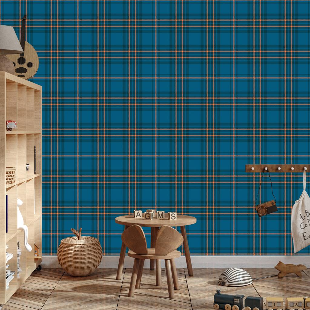 Wallpaper Fashionable colorful Scottish check for living room and bedroom 50x1000
