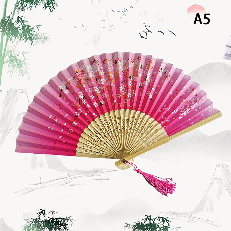 Винтажный стиль, шелковый складной веер, китайский японский узор, художественный ремесленный подарок, украшения для дома, танцевальный ручной веер