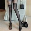 Сексуальные женские поддельные длинные колготки в сеточку, сетчатые колготки, пэчворк, прозрачные черные чулки до бедра, женские чулочно-носочные изделия