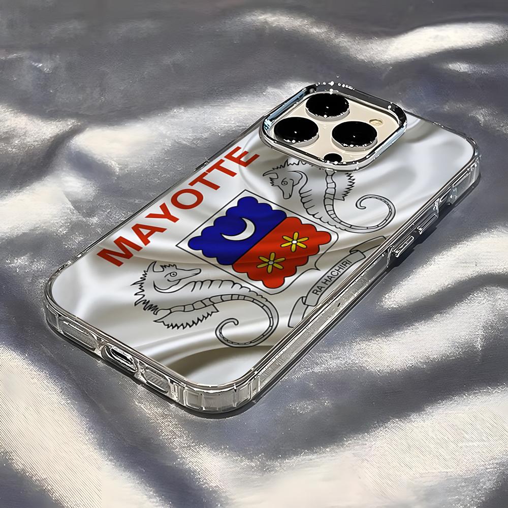Nation Fllag Mayotte Phone Case For IPhone 17 Pro Max 16 15 14 Pro Max IPhone 13 Pro Max 11 Plus Transparent Cover