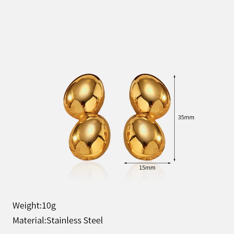 European and American creative light luxury stainless steel stud earrings fashion exquisite electroplated 18k gold titanium steel stud earrings women