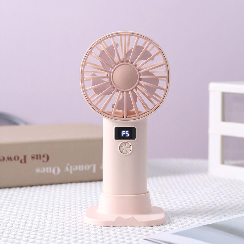 Stable Base Handheld Mini Fan Mini Size USB Rechargeable Fan Portable Desktop Fan Daily Use