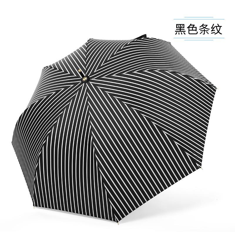 Small Fresh 8 Bone Vinyl Straight Rod Umbrella Long Handle Umbrella Simple Retro Men's and Women's Advertising
