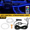 4in1 Car 6M LED Interior RGB Fiber Neon Optic EL Wire Strip Light Atmosphere APP