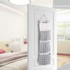 3 Pockets Cotton Linen Wall Hanging Storage Bag Door Pouch Bedroom Home Office Organizer Gray