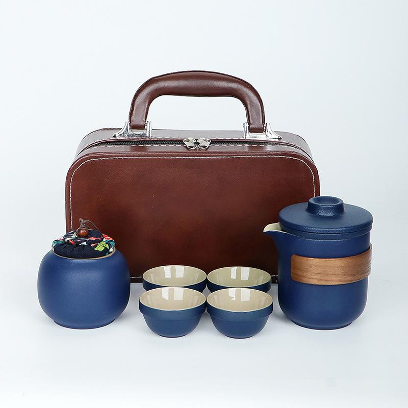 Travel Kung Fu Tea Set Small Set Portable Kuaike Cup One Pot Four Cups Outdoor Tea Pot Tea Cup Gifts