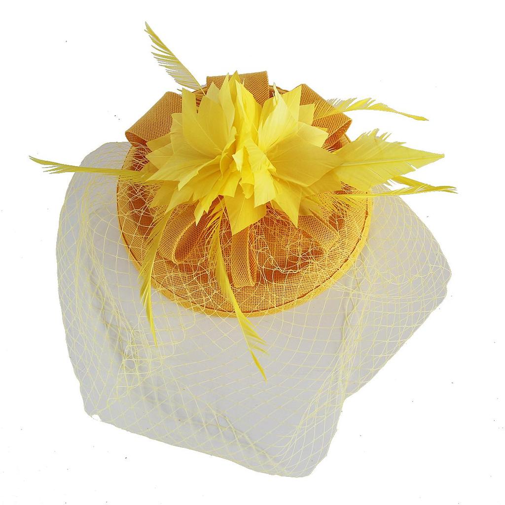 Ретро Sinamay повязка на голову Чародей Свадебная шляпа Ascot Hatinator Птичья клетка Вуаль