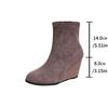 2024 Autumn and Winter New Wedge Heel Short Boots Retro Martin Boots Chelsea Boots Large Size Women's Boots