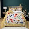Leaf Flower Print Three-Piece Kit Quilt Cover Small And Fresh