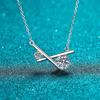 Silver 925 Original Diamond Test Past Brilliant Cut 1 Carat D Color Double Moissanites Cross Pendant Necklace Gemstones Jewelry