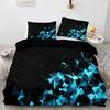 Red Glowing Polygonal Format Bedding Kit 135×200 Duvet Set with Pillowcase 260×220 Duvet Cover Black Blanket Cover