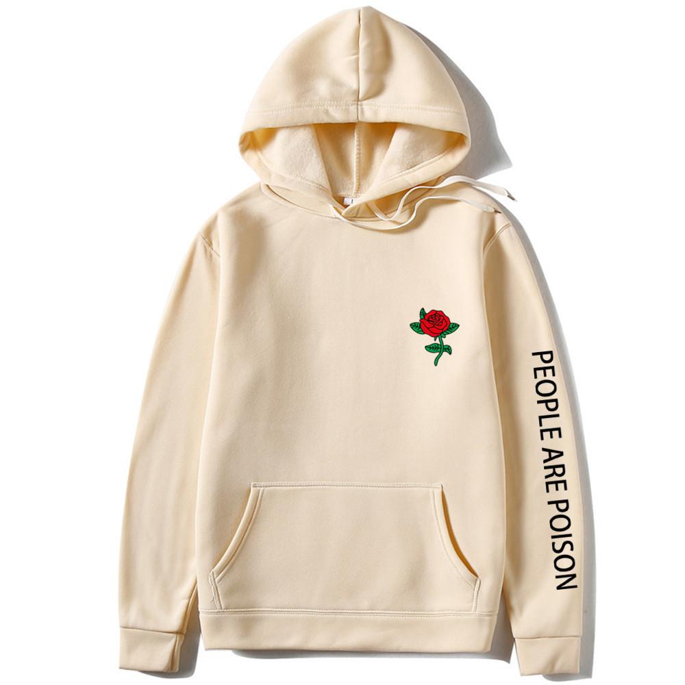2023 Autumn Winter New Hoodie Men Fashion Red Rose Flower Sweatshirt with Print Autumn Winter Streetwear Men Women Casual Pullover Hoody Male