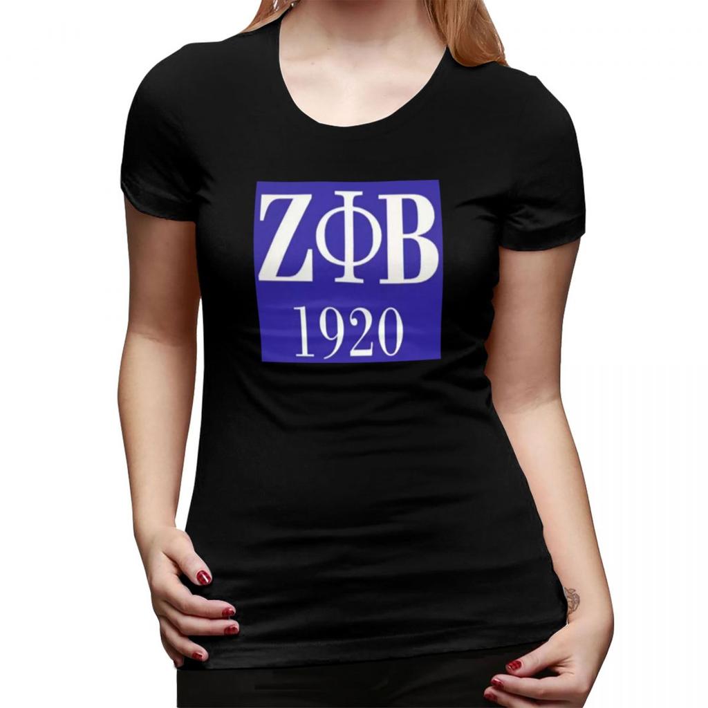Логотип женского студенческого братства Zeta Phi Beta Греческая буква 1920 Футболка для женщин с круглым вырезом Уличная одежда Футболки Женские футболки Короткая одежда Топы