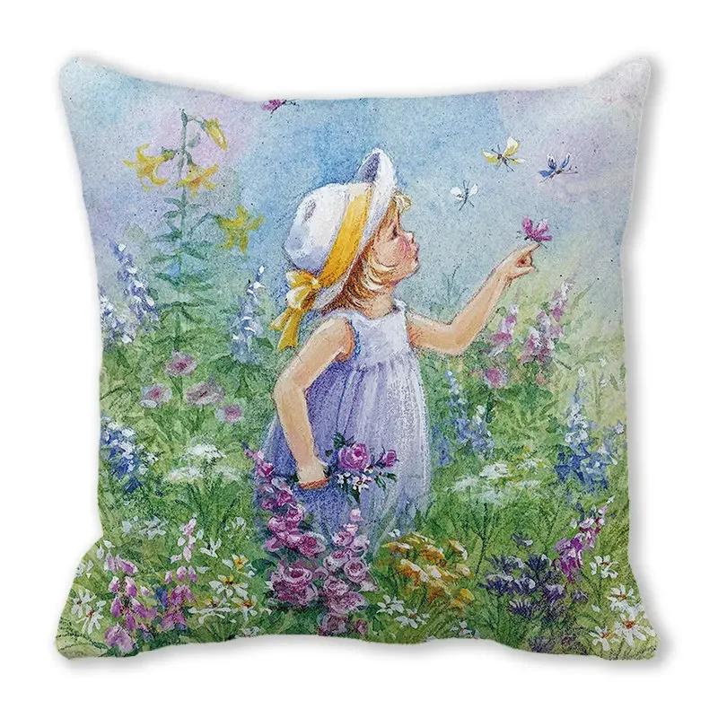 Домашний Декор Весенне-Летняя Наволочка Животное Кошка Собака Утка Овца Принт Чехол для Подушки Диван Полиэстер Фунда Де Альмоада