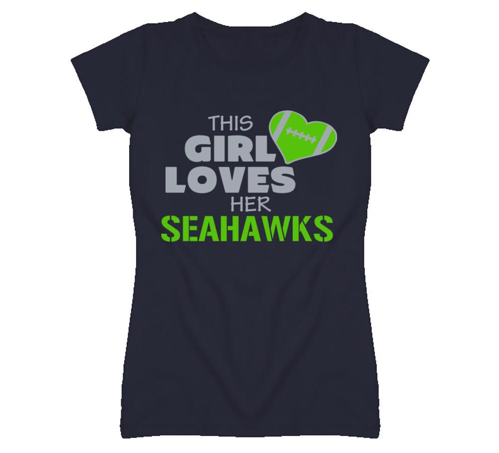 This Girl Loves Her Seahawks Football T Shirt Mens Womens Tees Top - Seattle Seahawks Team Colors