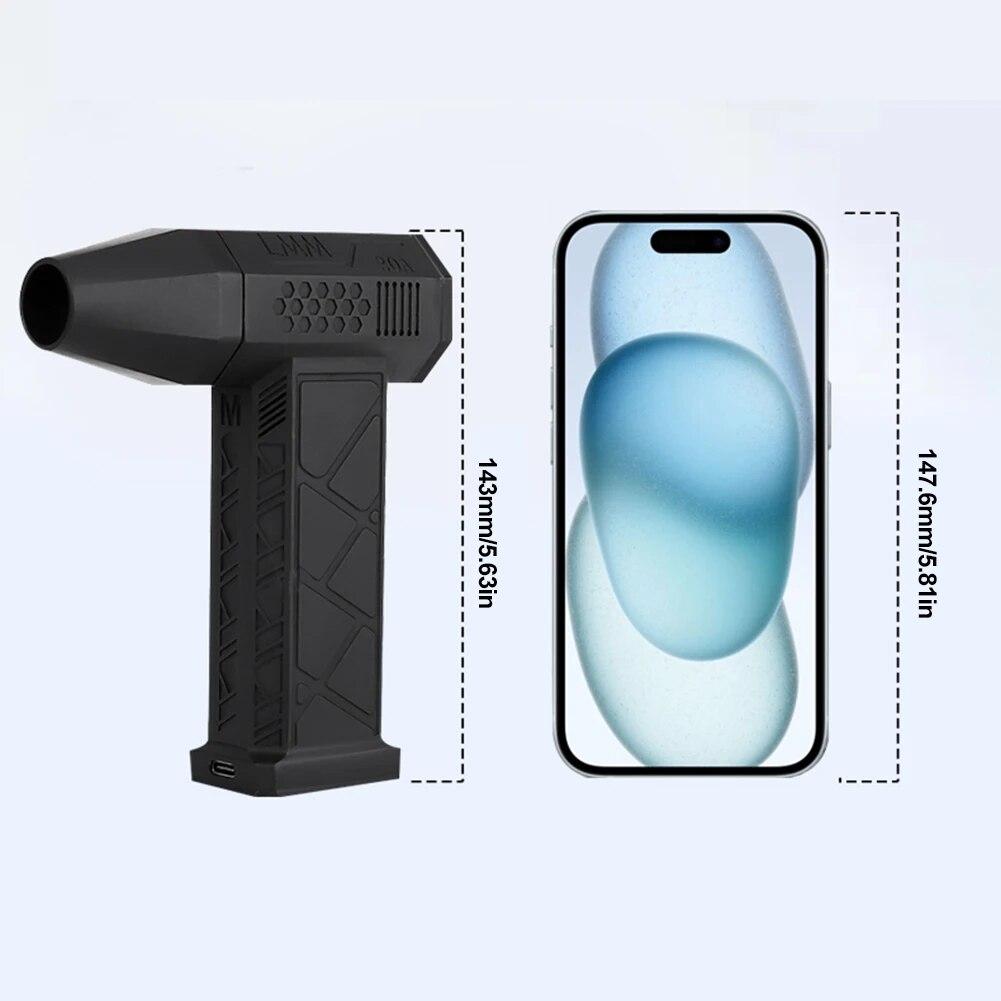 Портативный мощный вентилятор 130000 об/мин, мини турбореактивный вентилятор, ручной бесщеточный двигатель, скорость ветра, 52 м/с, промышленный канальный вентилятор