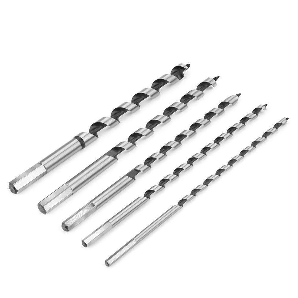 5pcs Carbon Steel Fast Cut Auger Bit Hardened Alloy Steel Wood Drill Bit Set  Wood Drilling