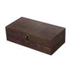 Retro Rectangular Wooden Storage Box Clamshell Desktop Organizer Jewelry Gift Box For Home Decoration