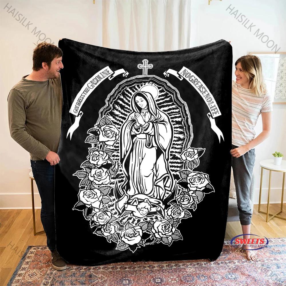 Плед Девы Марии Плед Пресвятой Девы Гваделупской Virgen De Guadalupe Уютный и теплый фланелевый плед для дома и дневного сна