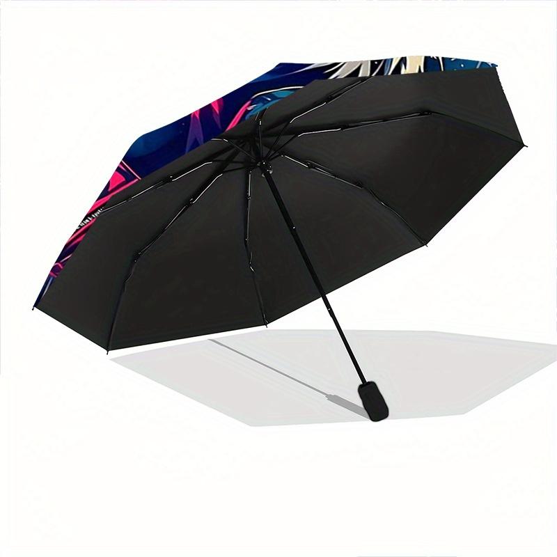 1pc Rogue Warrior Automatic Umbrella Design, Cute Cartoon Pattern, Portable Outdoor Umbrella, Perfect Y067