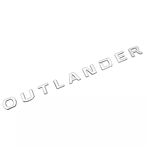 Mitsubishi Outlander 3rd Generation GN0W Type PHEV 2023 - 3D ABS Car Sticker Emblem Badge Logo OUTLANDER Emblem (Silver)