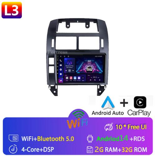 Fortress для Volkswagen Polo Mk4 2001 - 2011 Android автомобильный радиоприемник мультимедийный плеер Carplay Auto Stereo GPS Navi 2din DSP головное устройство