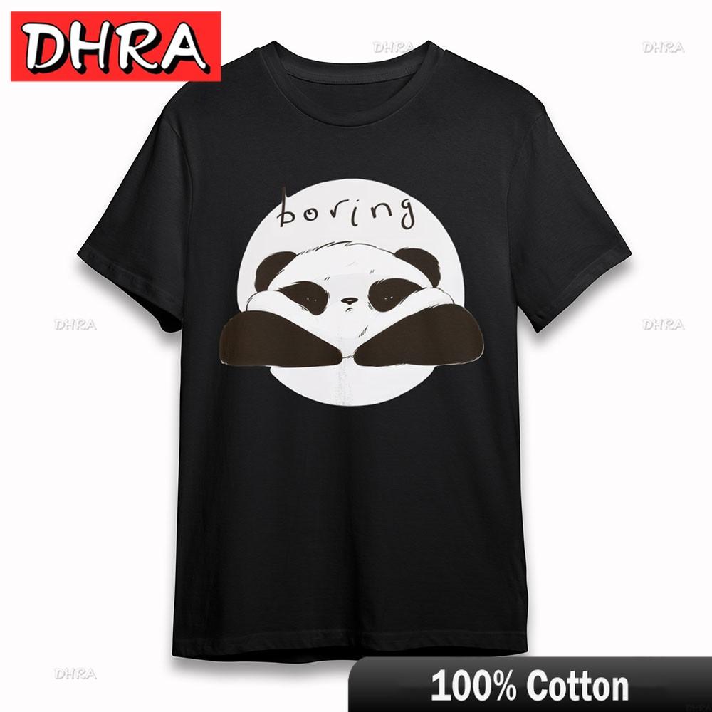 Womens Cotton TShirt Lazy Panda Boring Print Tee Short Oversize Black Comfy Shirts Unique Cool Funny Tees Tshirts Belgium