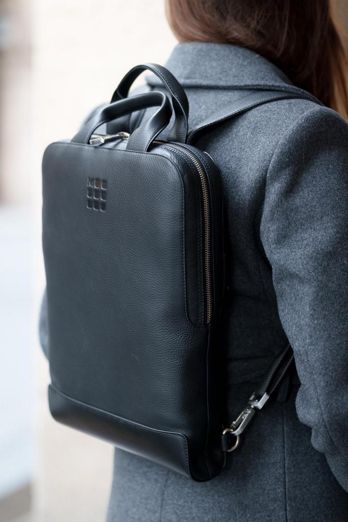 Рюкзак 15 дюймов для хранения ПК, деловой рюкзак, классическая кожаная сумка для устройств, вертикальный черный, один размер [Moleskine] мужской