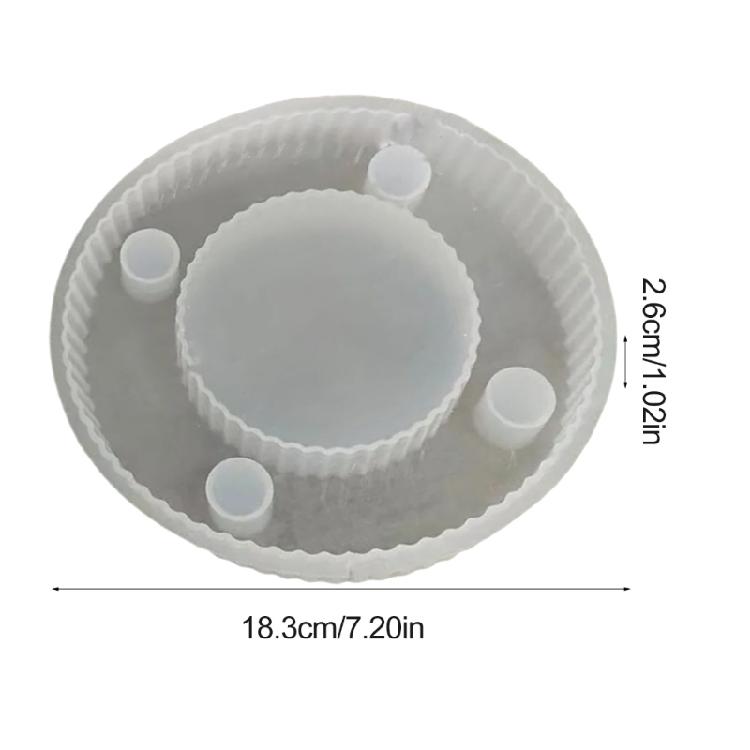 Candle Stand Silicone Mold Candlestick Mold Striped Round Candle Holder Ornament Mould Epoxy Table Decoration Molds