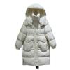 Зимняя новая женская куртка-пуховик средней и длинной длины с капюшоном утолщенная теплая белая куртка-пуховик прилив