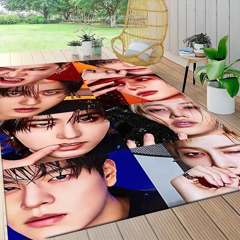 Kpop Star Portraits Carpet Rug Soft Washable Anti Slip Home Living Room Sofa Mats Personalized Christmas Rug