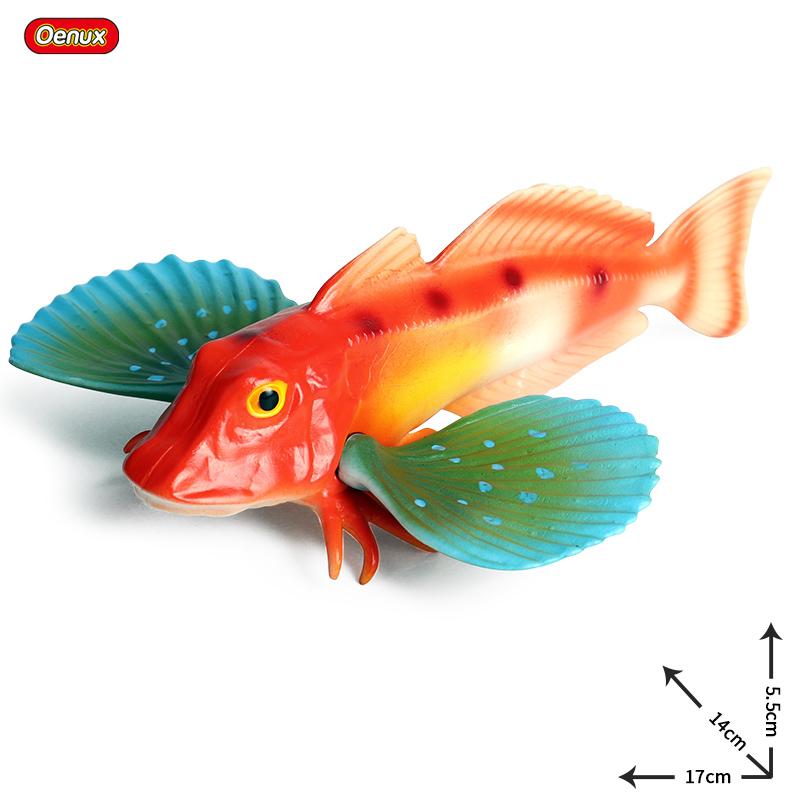 Oenux Модель Морские Животные Фигурки Экшн Океанские Рыбы Парусник Окунь Групер Лосось Фигурки для Аквариума ПВХ Обучающая Детская Игрушка