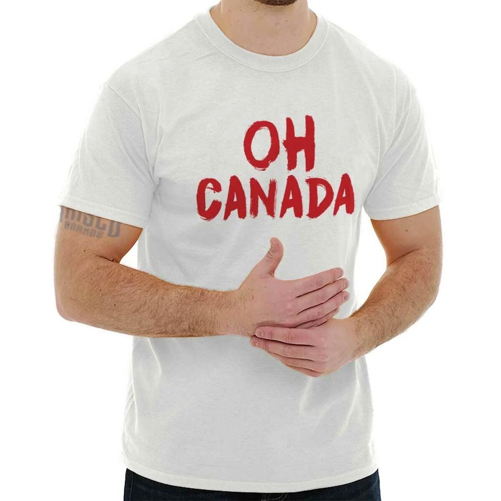 Oh Canada Patriotic Canadian National Anthem Adult Short Sleeve Crewneck Tee