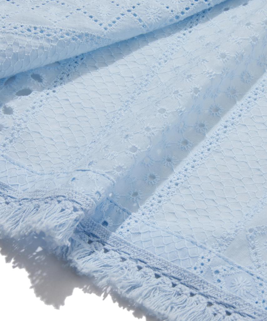 PENFIELD Crochet Open Collar Pocket Short Sleeve Shirt Sky Blue_Fs2Ct21U