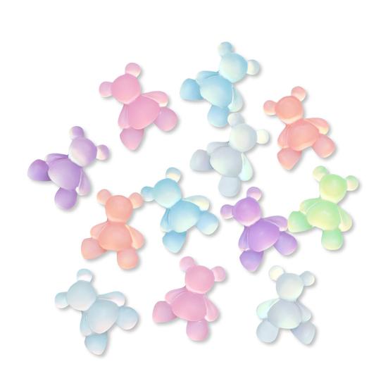 10 шт. Украшения для ногтей, яркие цвета, креативная форма, потрясающий визуальный эффект, невыцветающие светящиеся 3D-медведи, украшения для маникюра