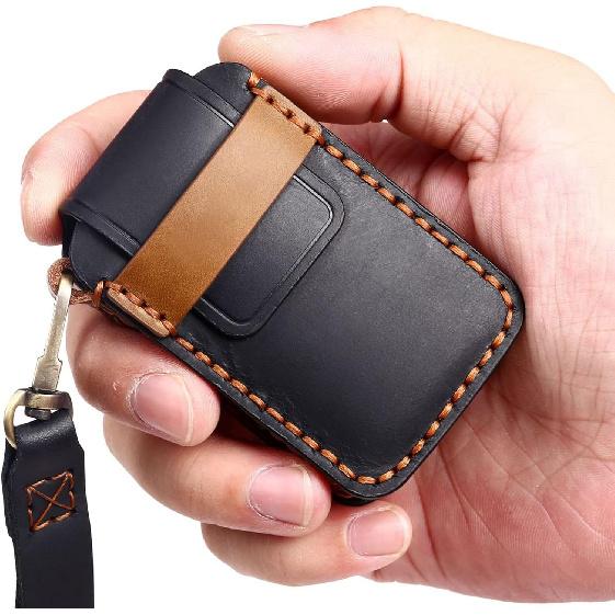 EASYANT 4 Button  Leather Remote Key Fob Case Cover Compatible with Mazda 3 -2024 Hatchback 6 CX-5 CX-30 CX-9 Black