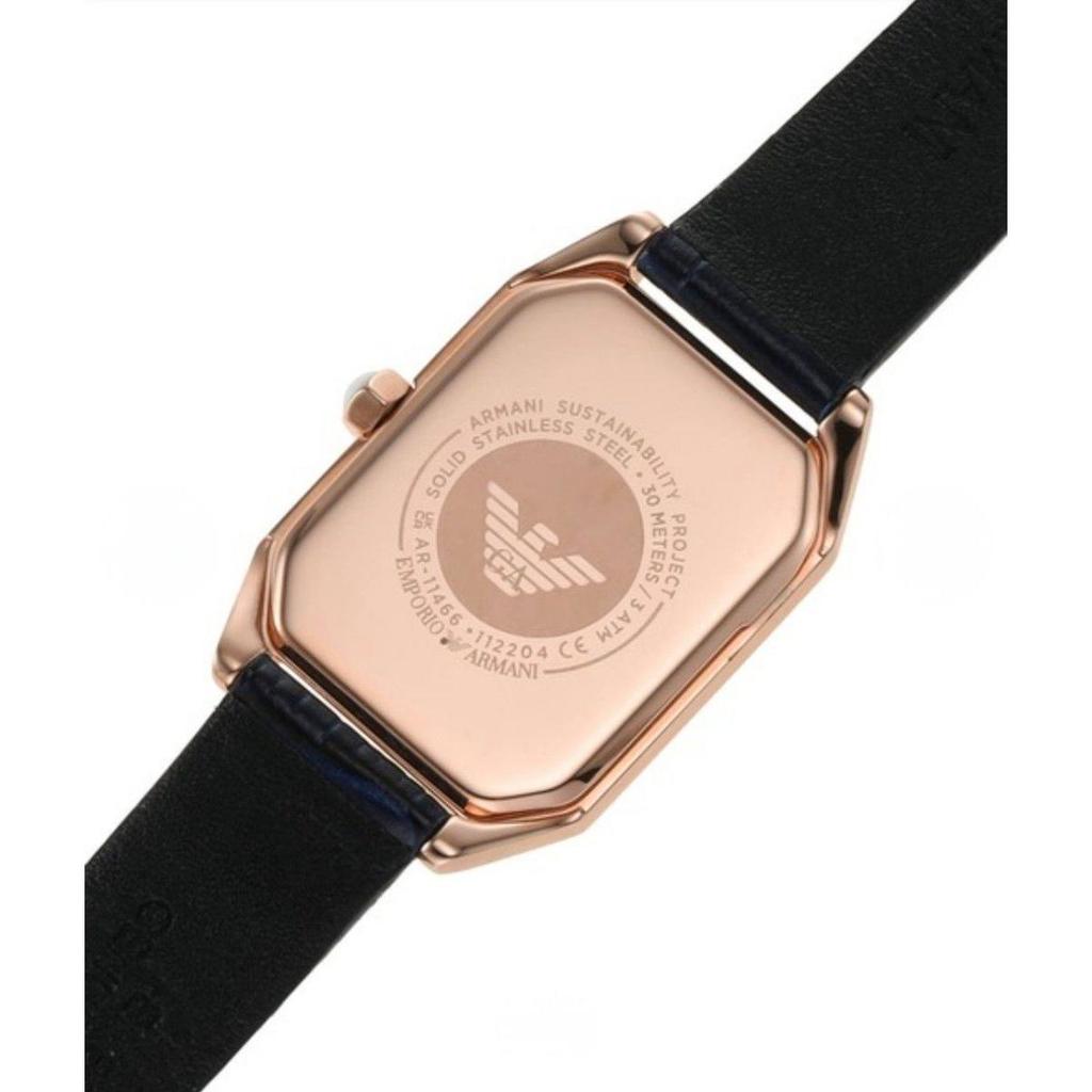 Б/у Женские часы EMPORIO ARMANI Восьмиугольные Синие Emporio Armani Часы Аналоговые Кожаные AR11466