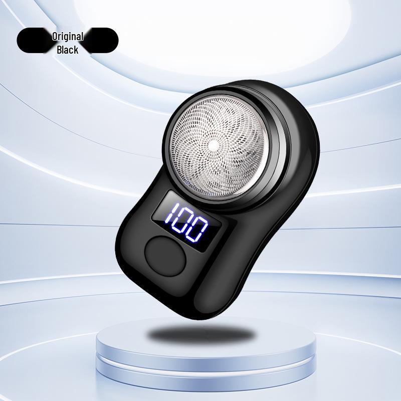 Portable Mini Electric Shaver with Power Display & Washable Beard Trimmer