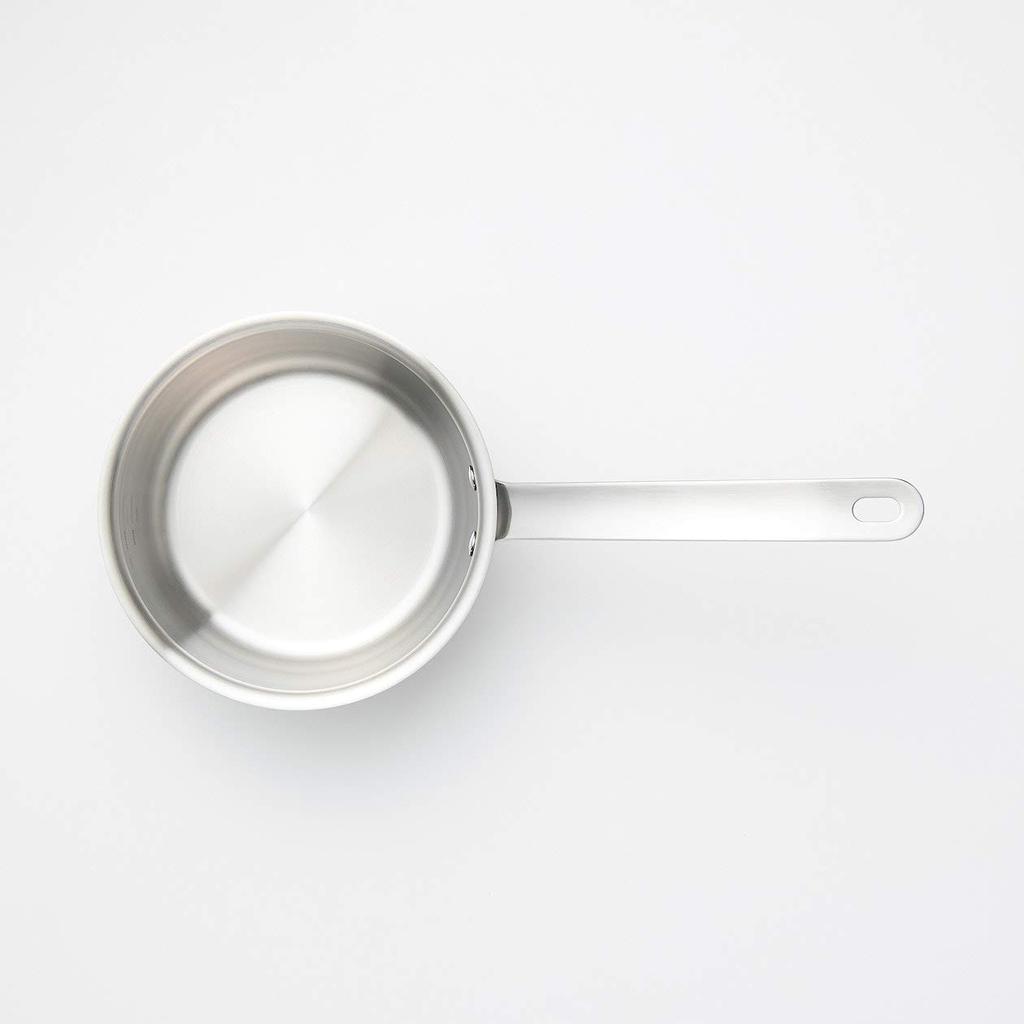 MUJI Stainless Steel Aluminum Triple-Layer Saucepan, Approx. 1.5L, Approx. 36cm W x 13cm H, 82219920, Silver